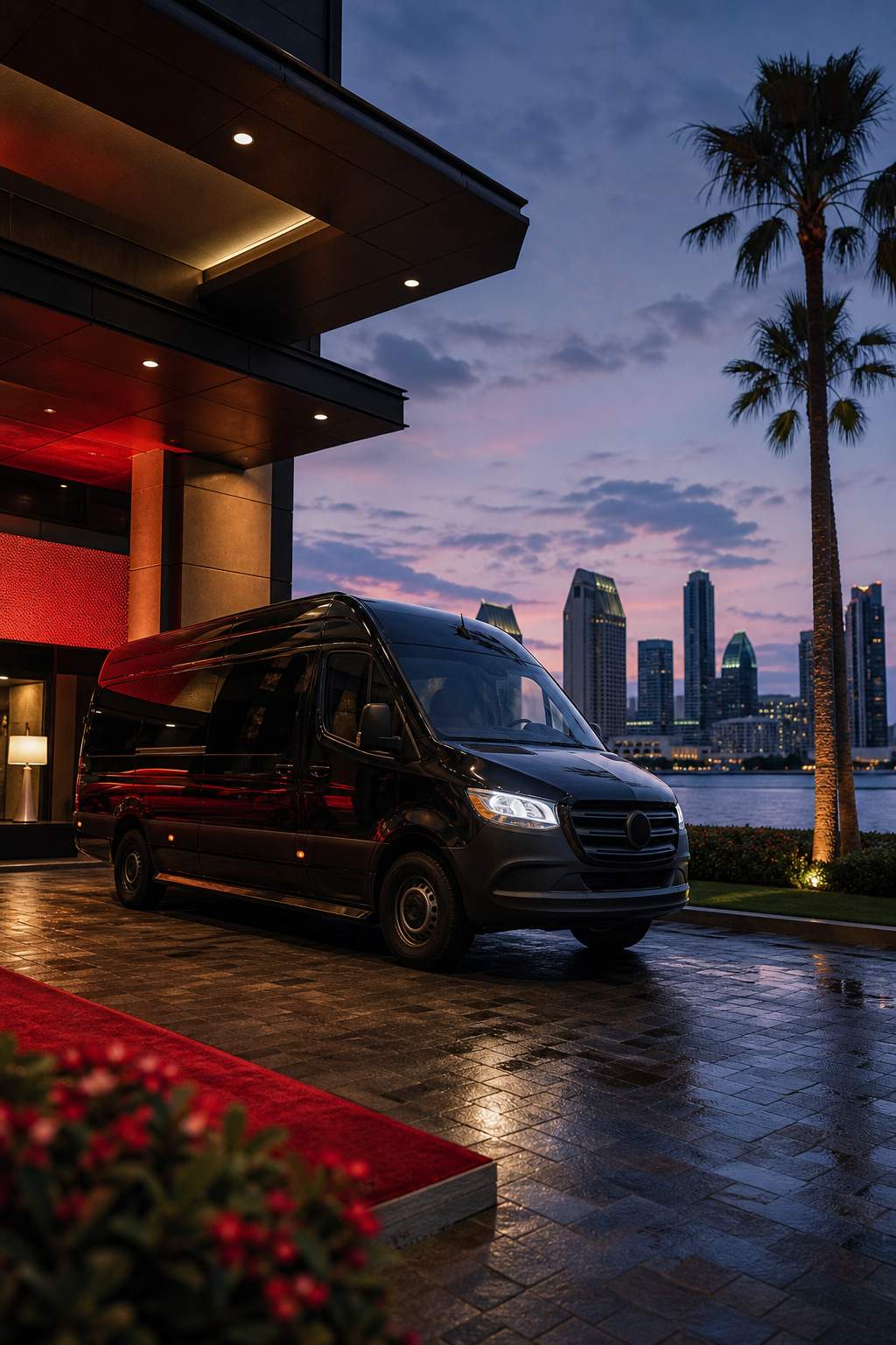 luxury Sprinter van group transportation San Diego