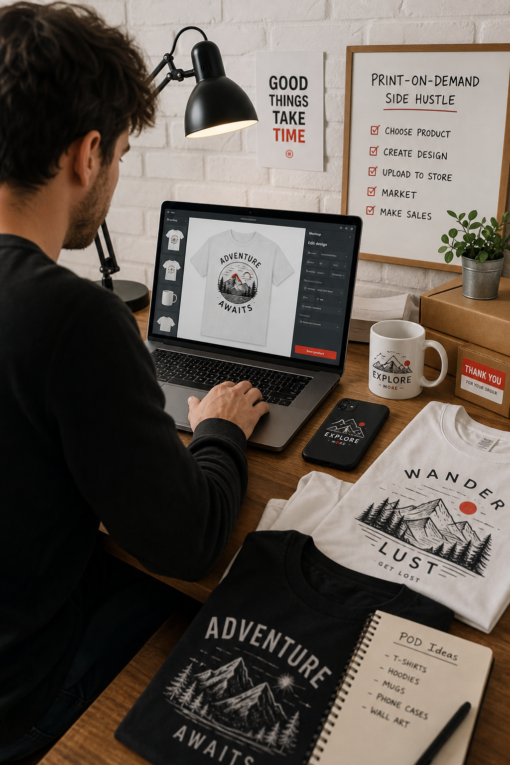 print‑on‑demand side hustle