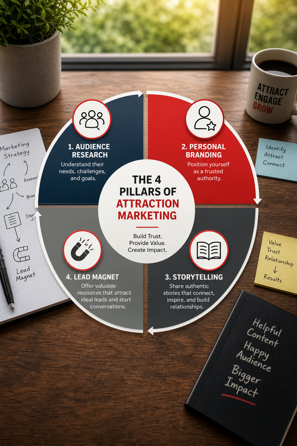 diagram of attraction marketing core components
