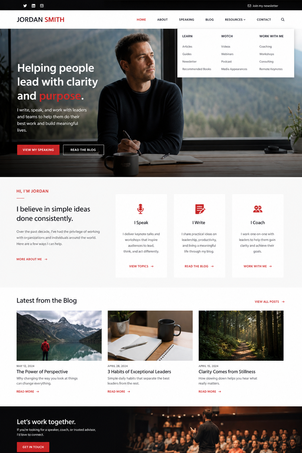 Website hub example