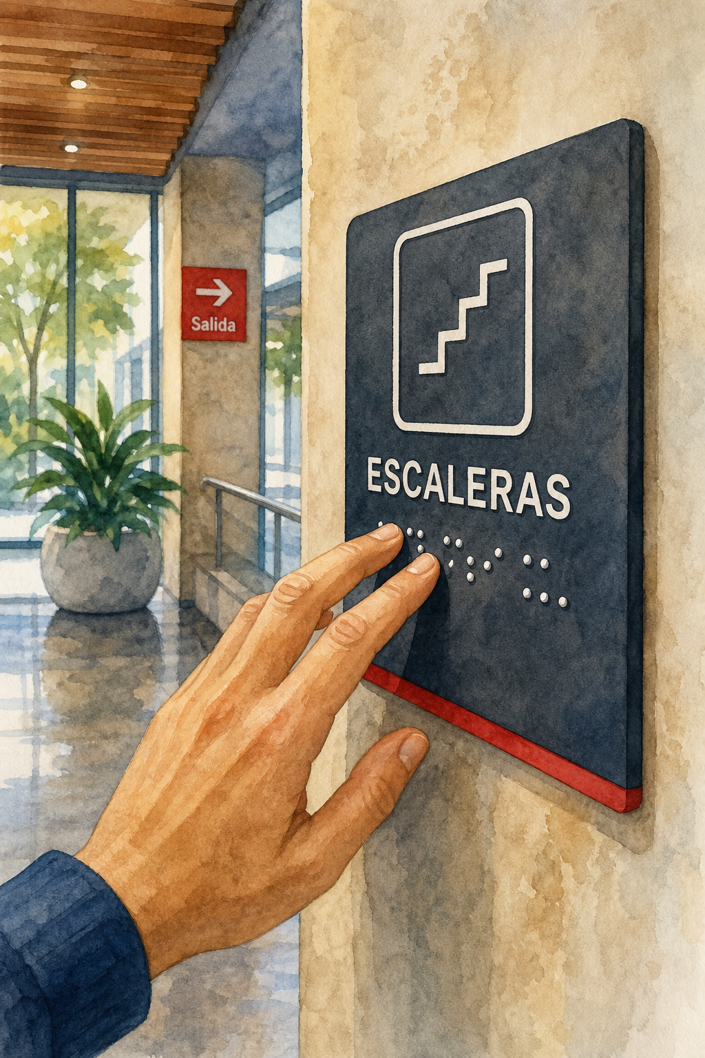 señalética Braille accesible en edificio público