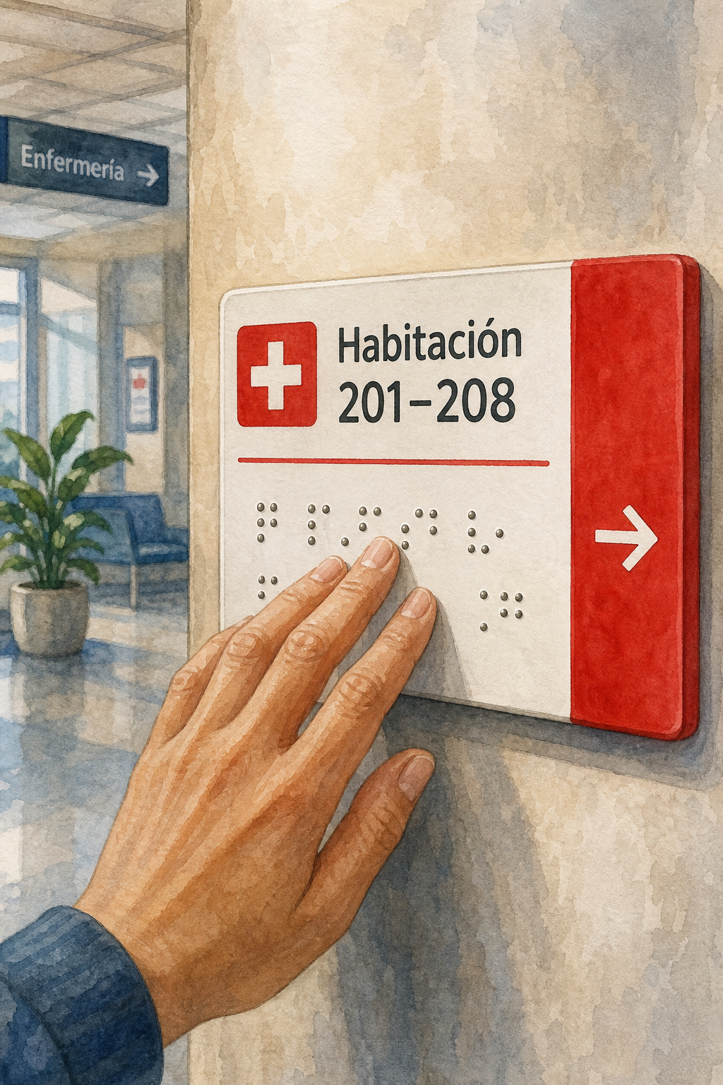 señalética Braille hospital tactile sign