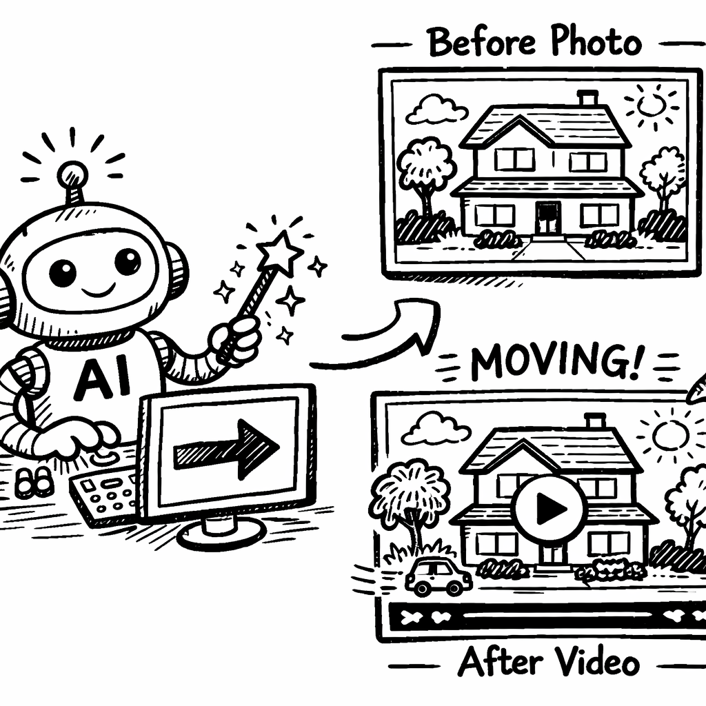 AI video creator turning property photo into video