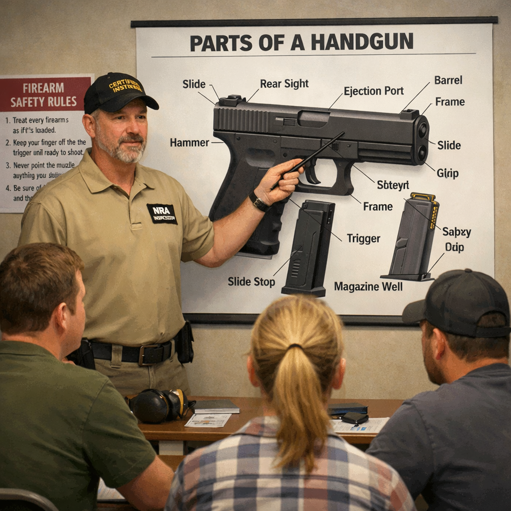 firearm safety classroom training illustration
