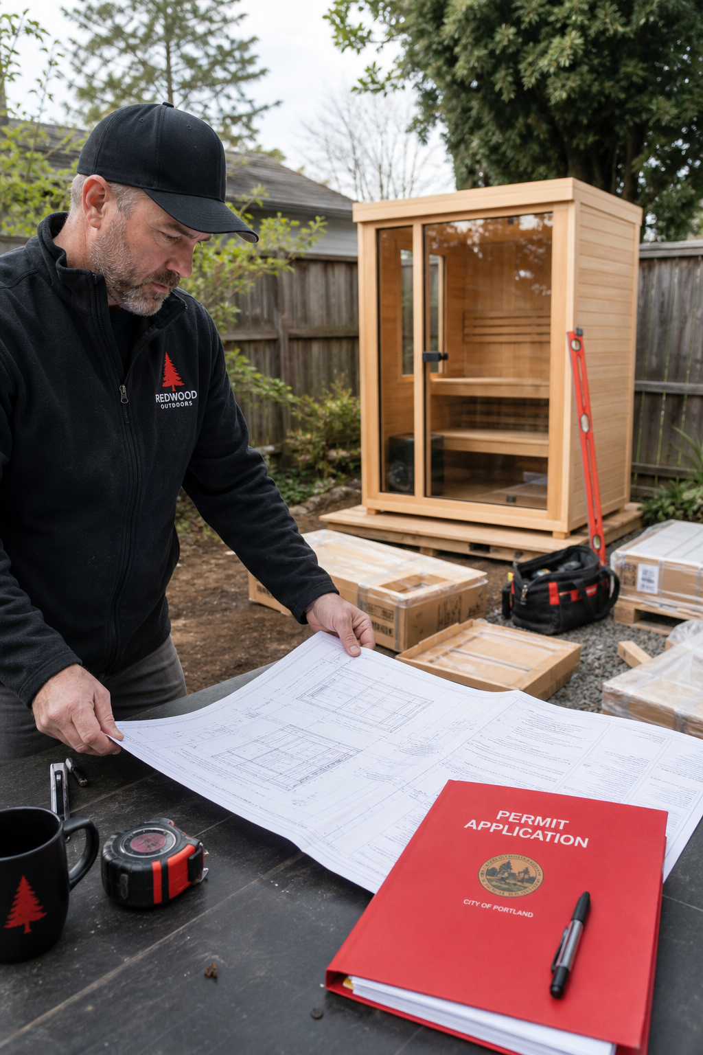 considering permits and extra costs for a home sauna