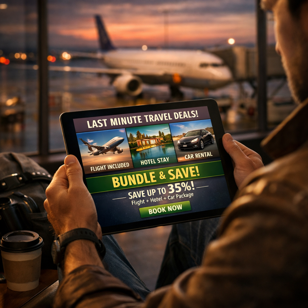 bundling flights, hotels, and car rentals for last minute travel deals