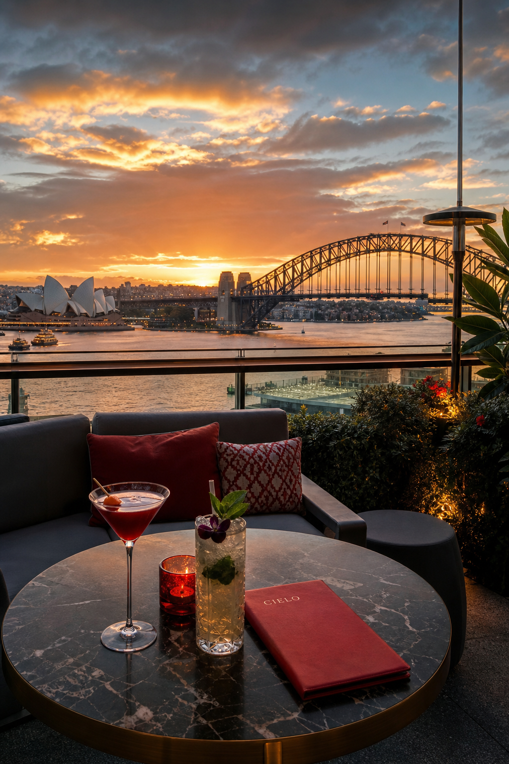 premium rooftop venue skyline cocktails view