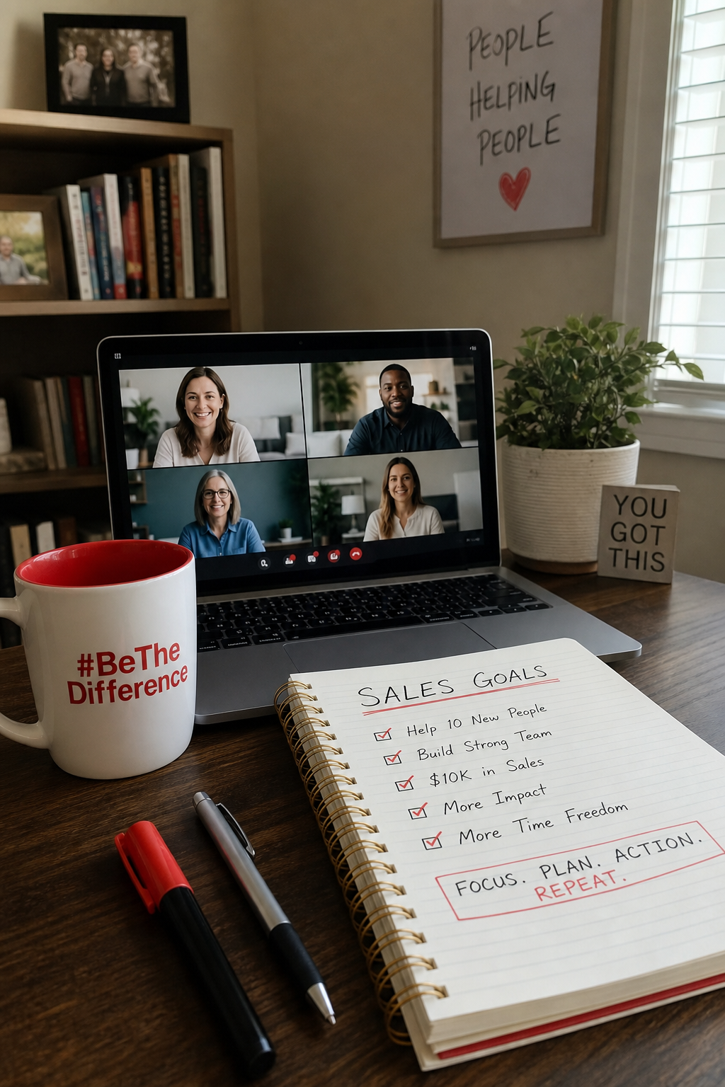 home‑based network marketing entrepreneur planning sales