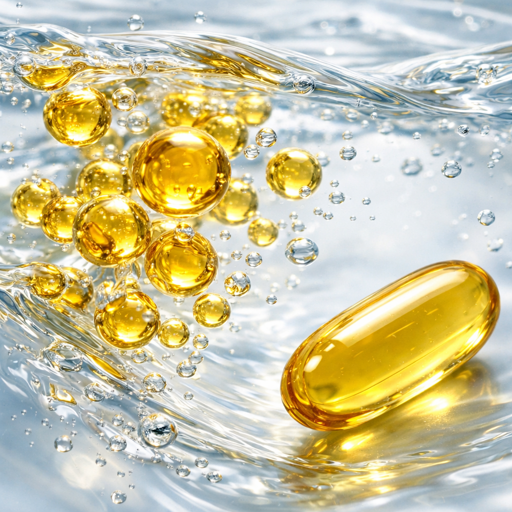omega‑3 eye health supplement illustration