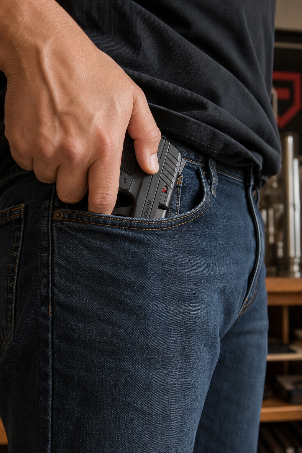 Compact pocket pistol in everyday carry