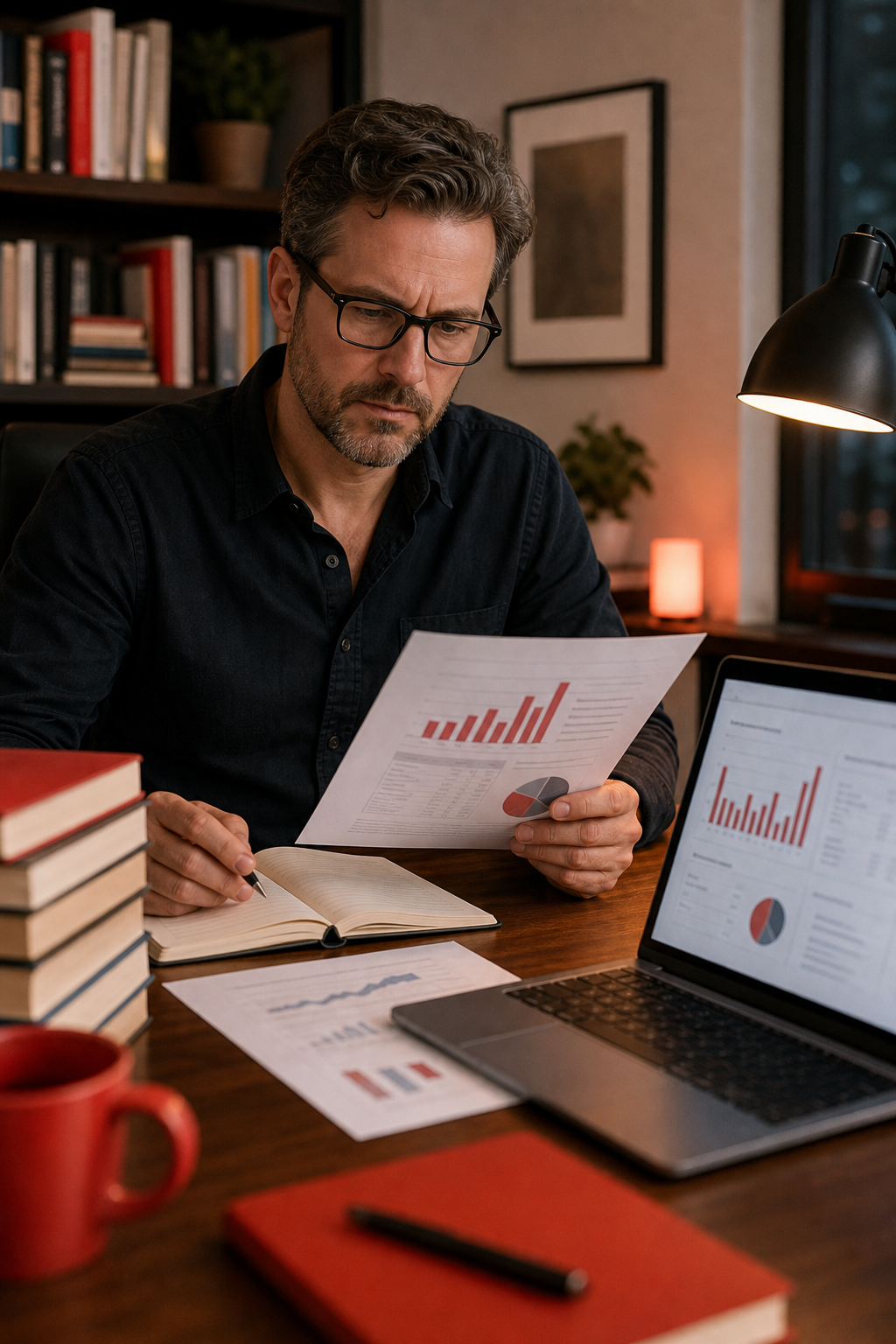 Non-fiction author reviewing book promotion campaign results with an agency.