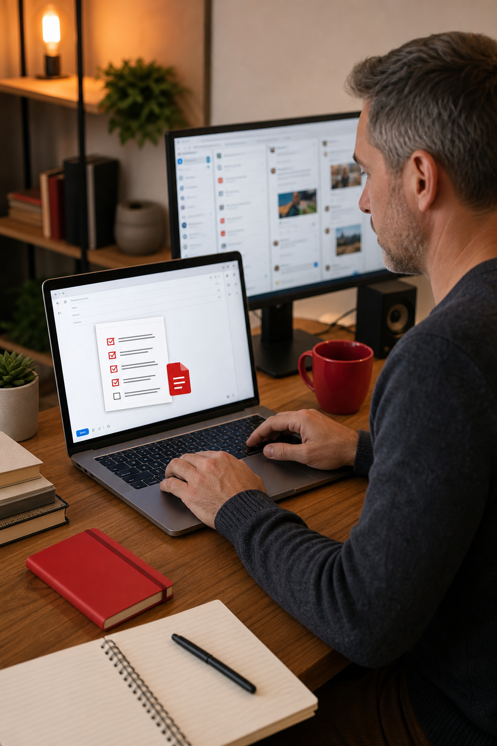 nonfiction author distributing a book marketing checklist PDF via email and social media.