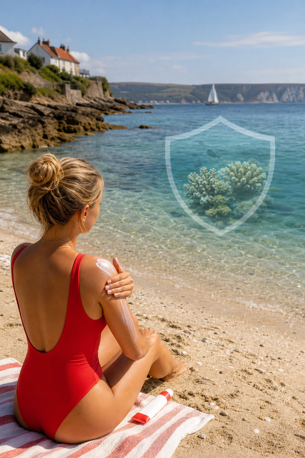 reef‑safe mineral sunscreen protecting marine life