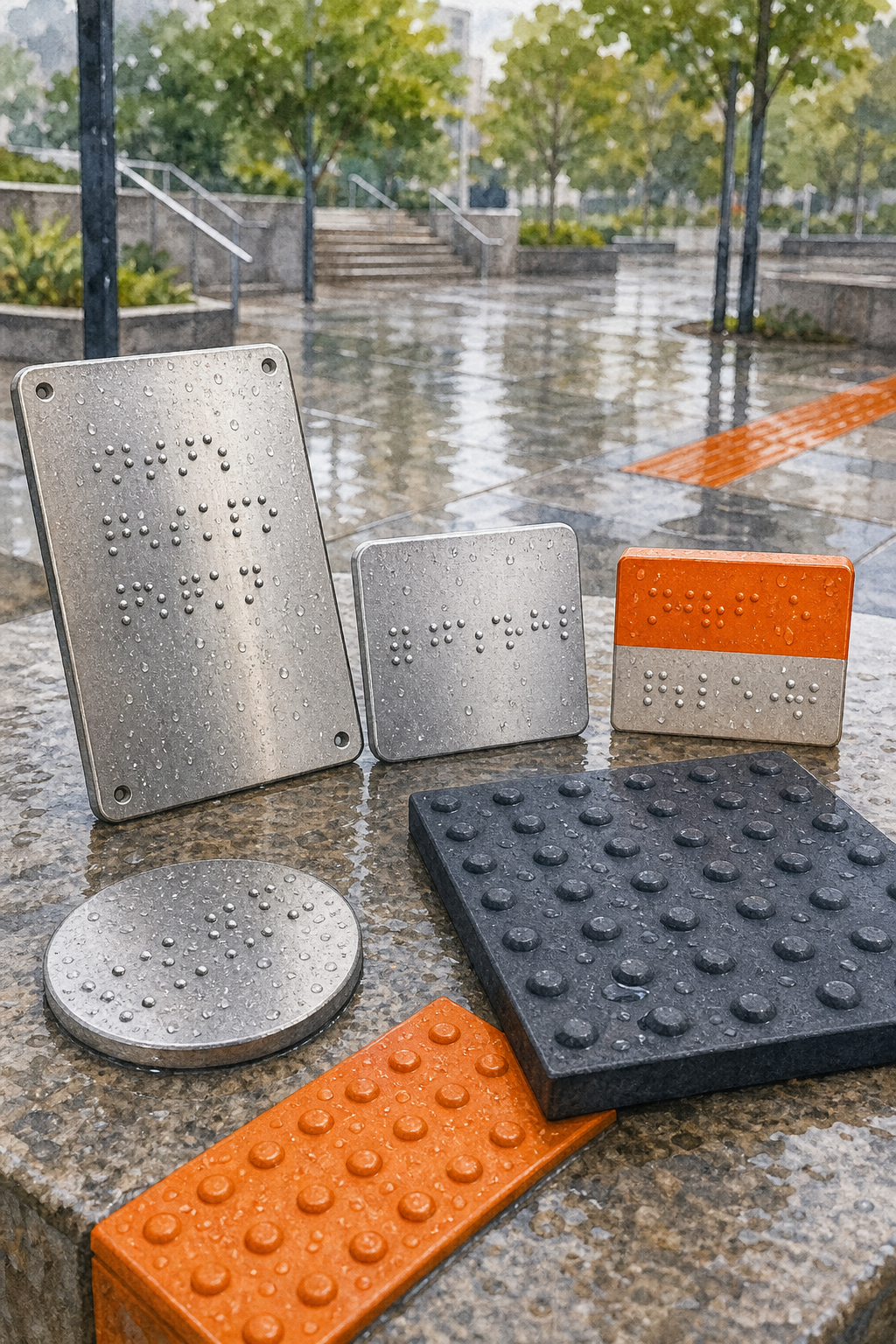 materiales resistentes al agua para señalética braille exterior