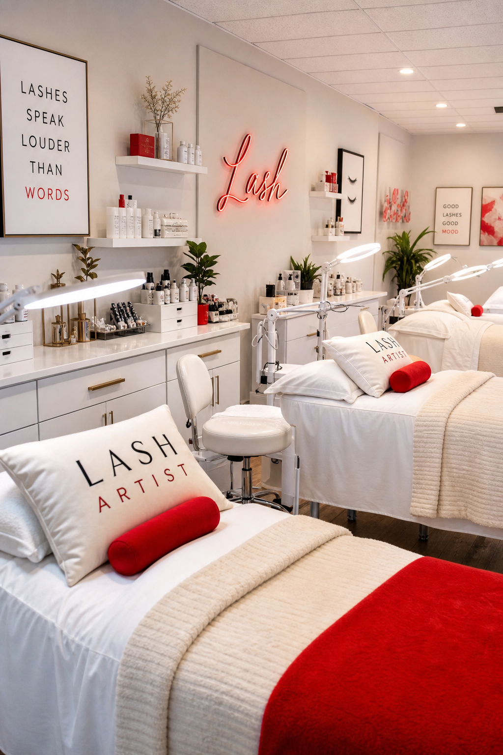 upscale lash salon interior