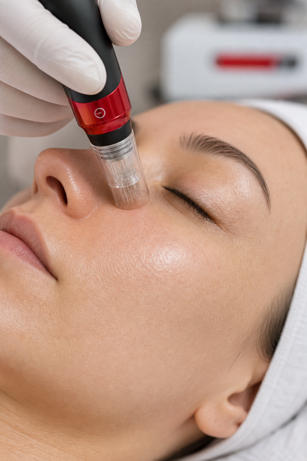 microneedling procedure close‑up