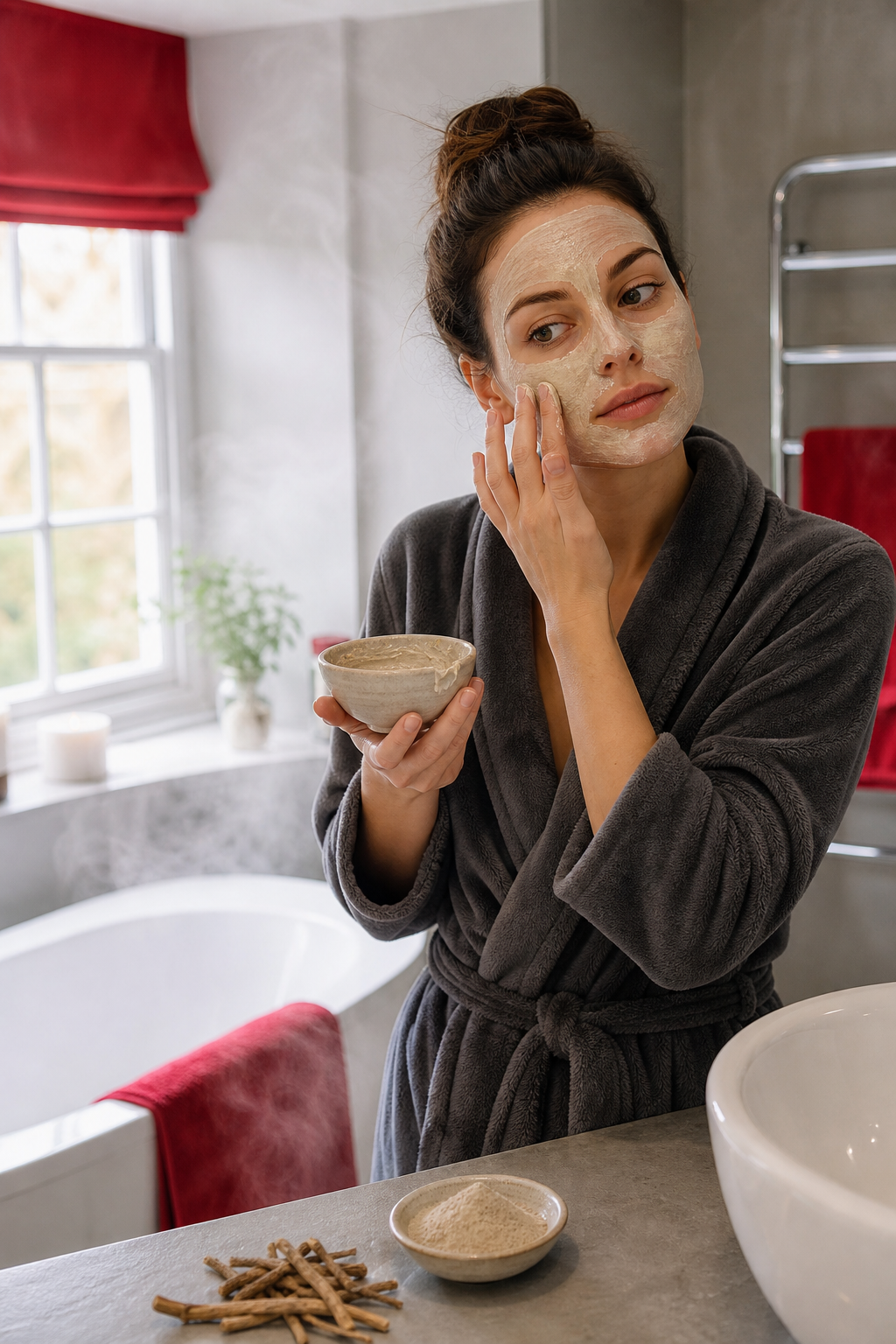 ash​wagandha face mask application