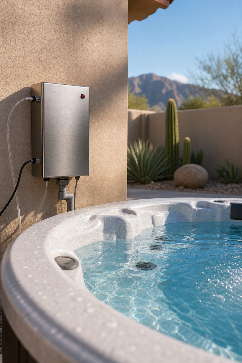 ozone generator for hot tub hard water installation