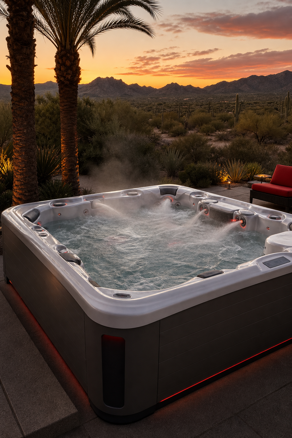 custom desert hot tub jet configuration