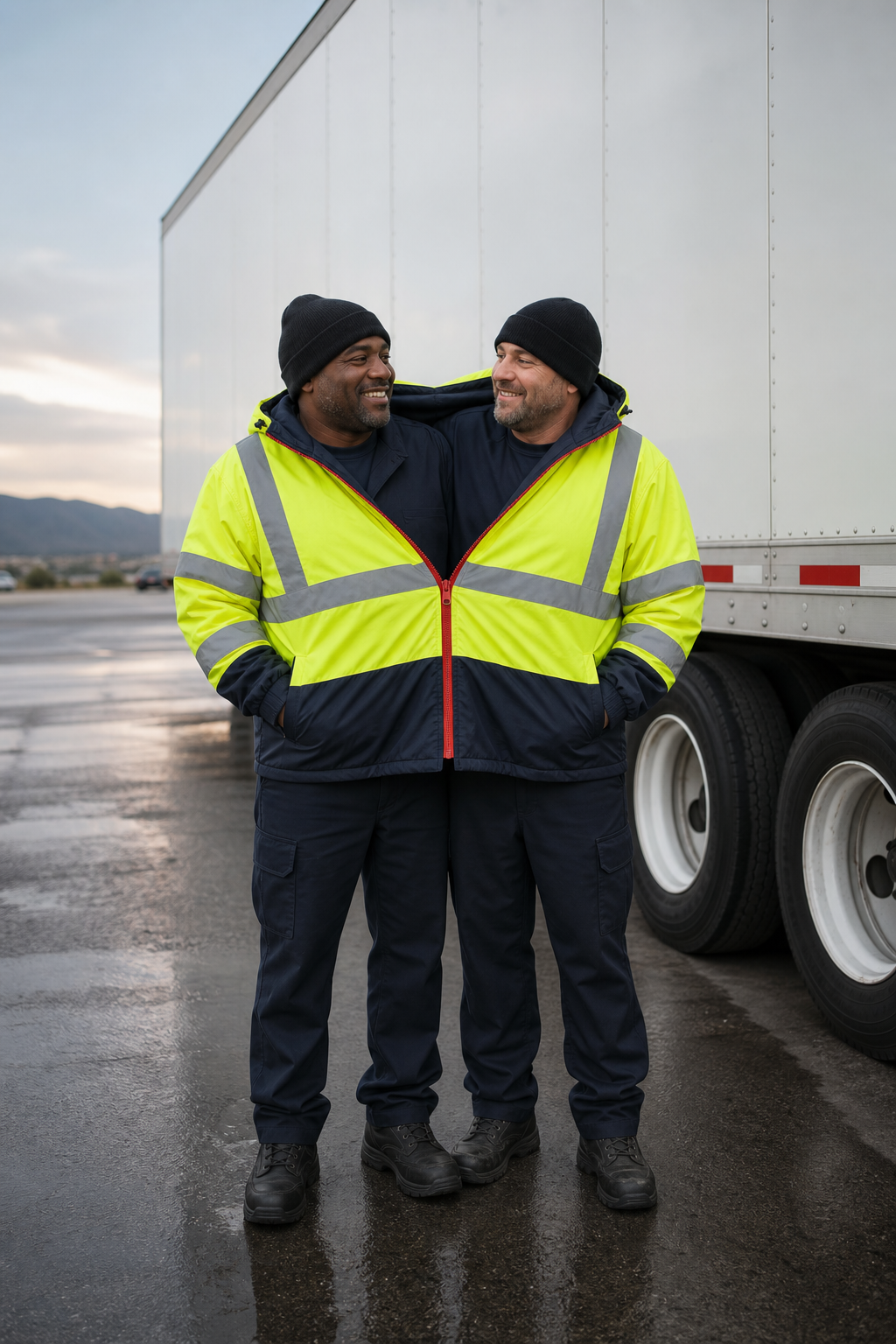 team drivers with FedEx trailer