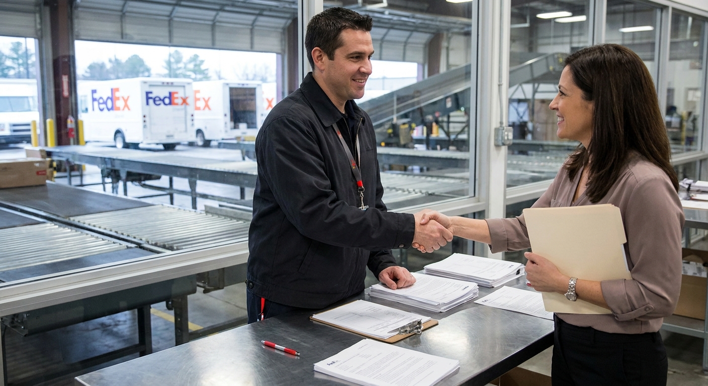 New driver onboarding at FedEx hub