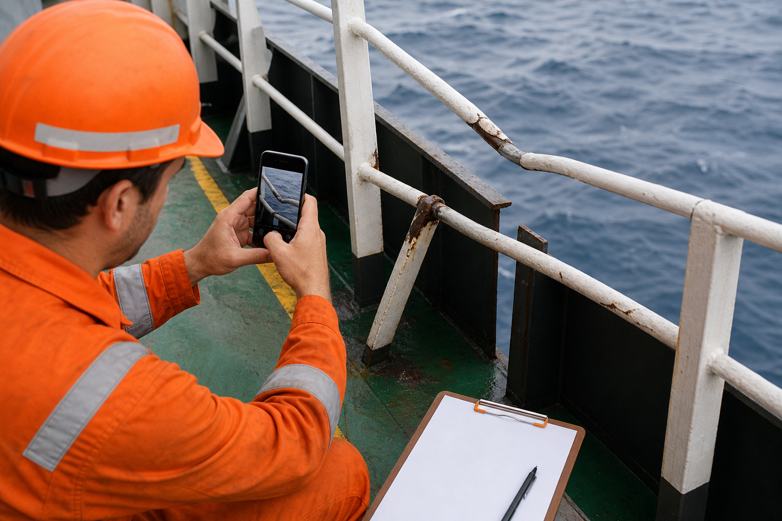 documenting maritime injury evidence on a vessel.