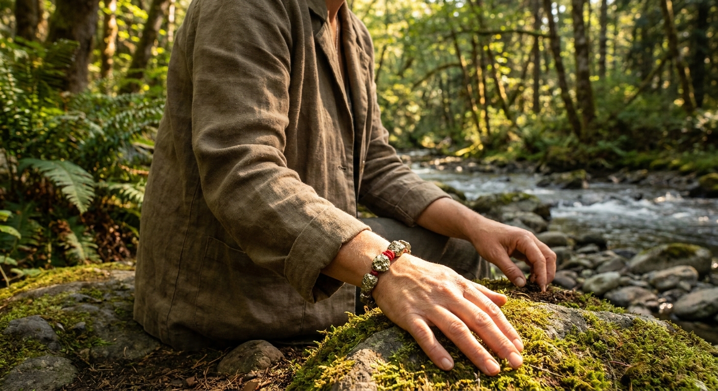 pyrite bracelet grounding nature