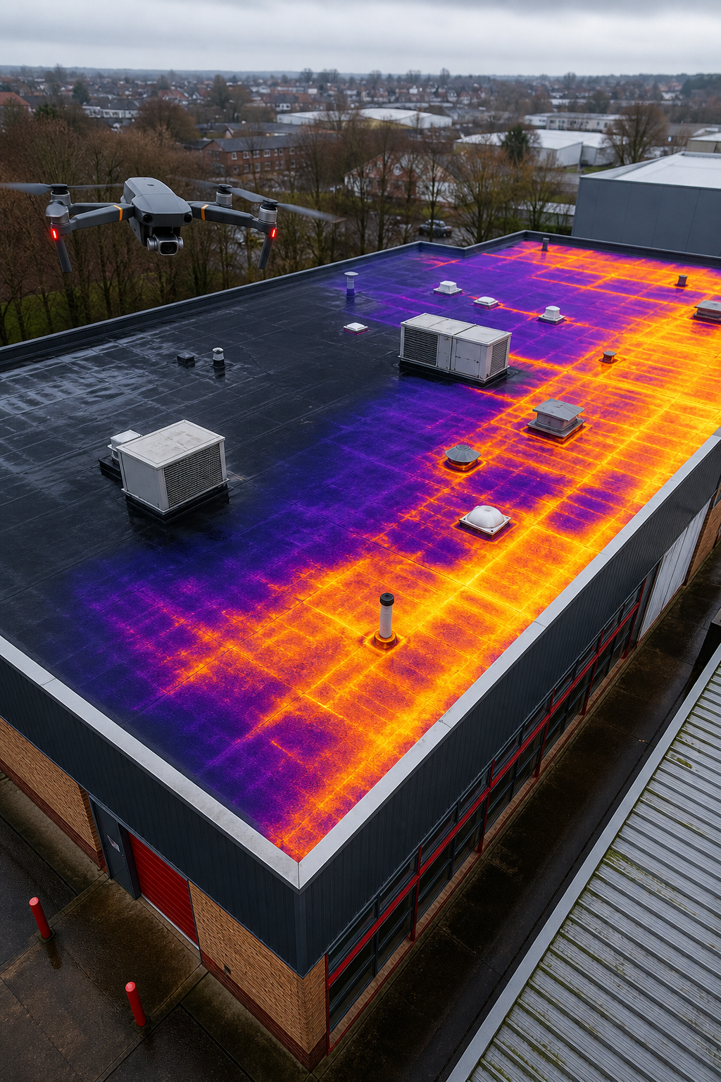 commercial drone roof inspection thermal imaging