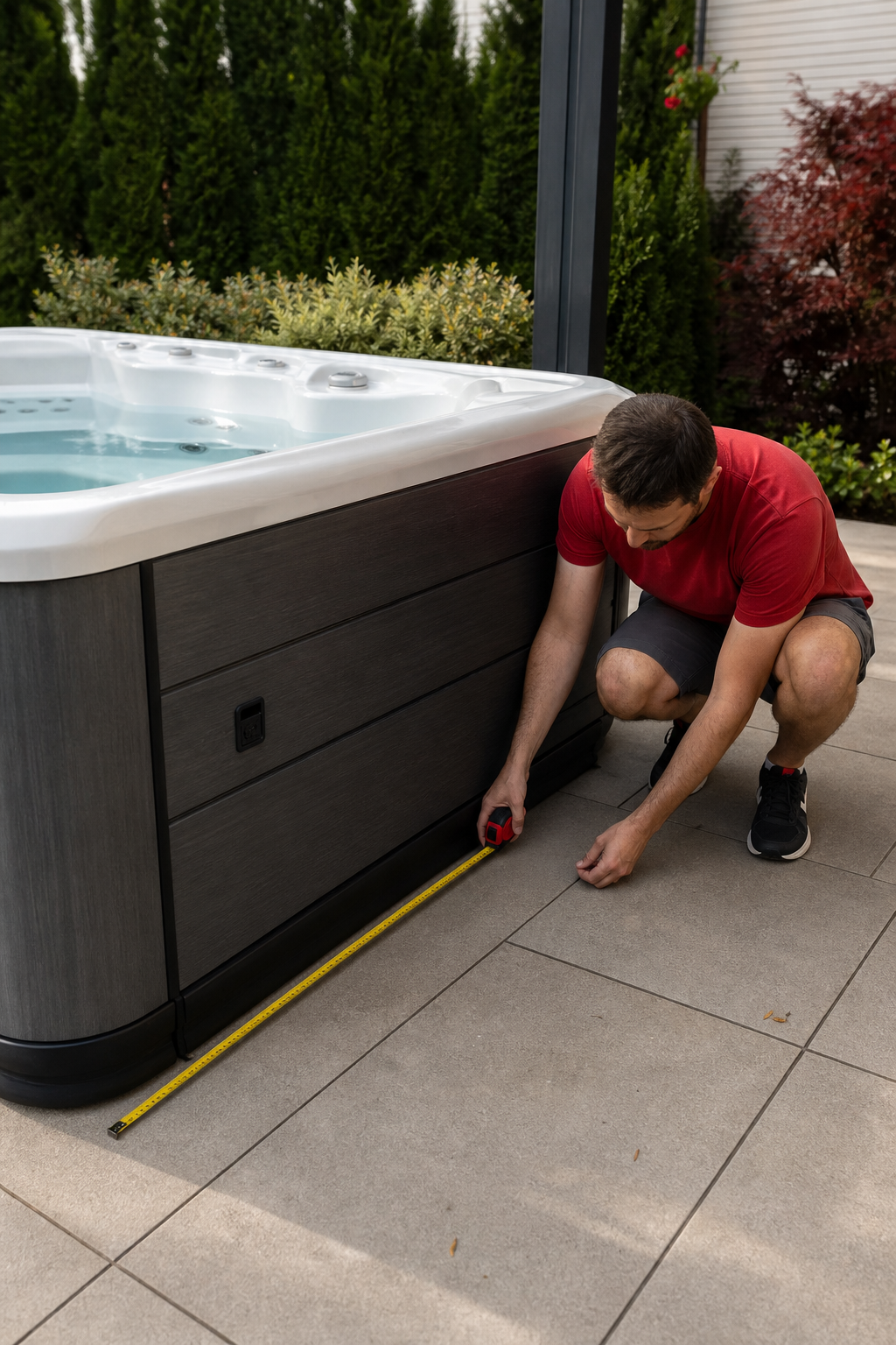 measuring hot tub dimensions for evaporation cover fit