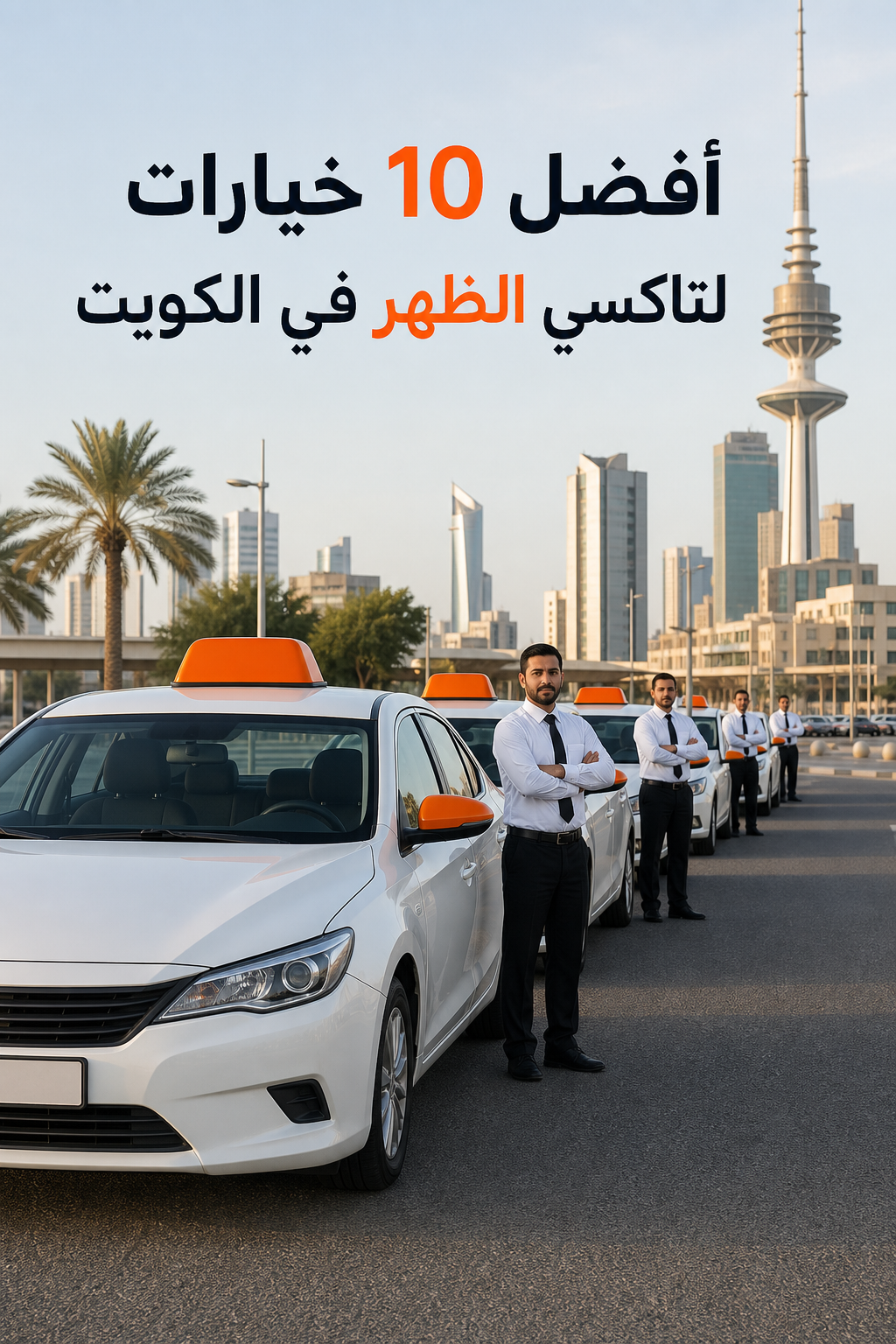 صورة توضح أسطول شركة تاكسي الكويت الحديثة في الكويت