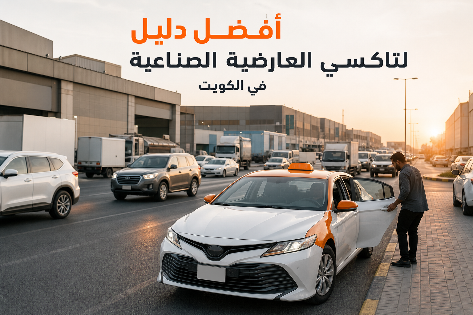 تاكسي العارضية الصناعية في شارع مزدحم