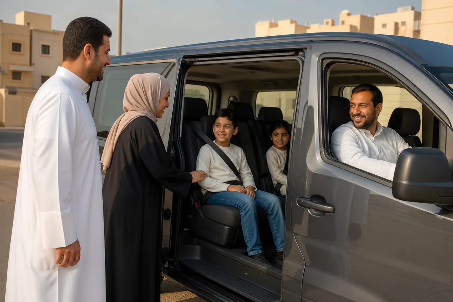 تاكسي الديرة يوفر فان عائلي للنقل الجماعي في المطلاع