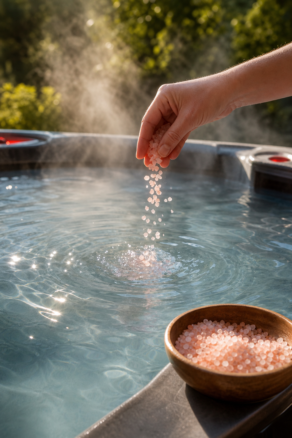 mineral additives for joint relief in hot tub