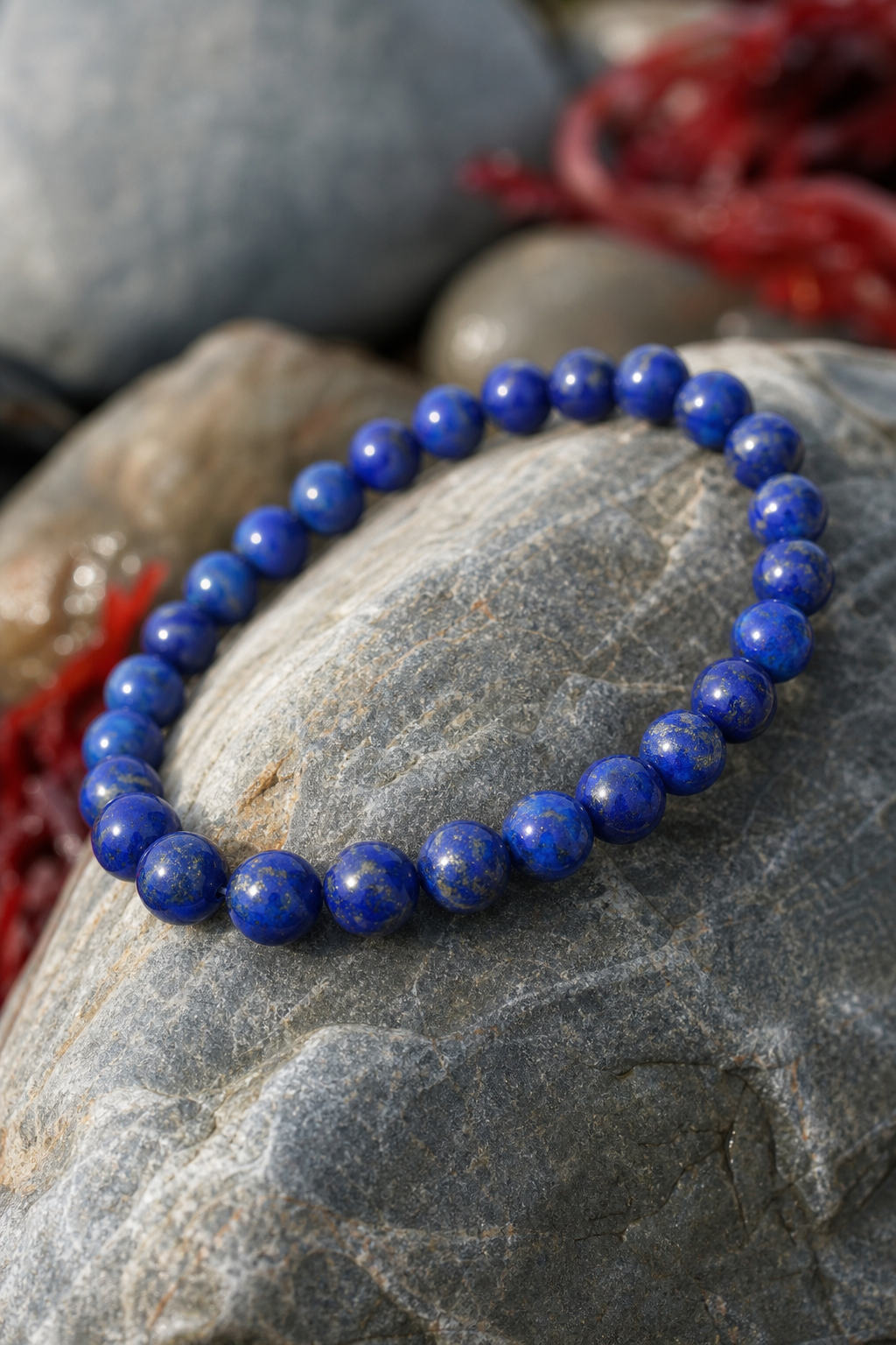 Generated close-up of a lapis lazuli crystal bracelet from an Auras of Osiris article