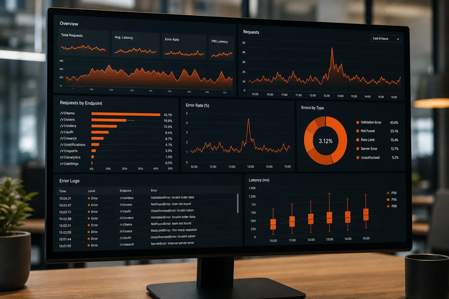 API monitoring dashboard