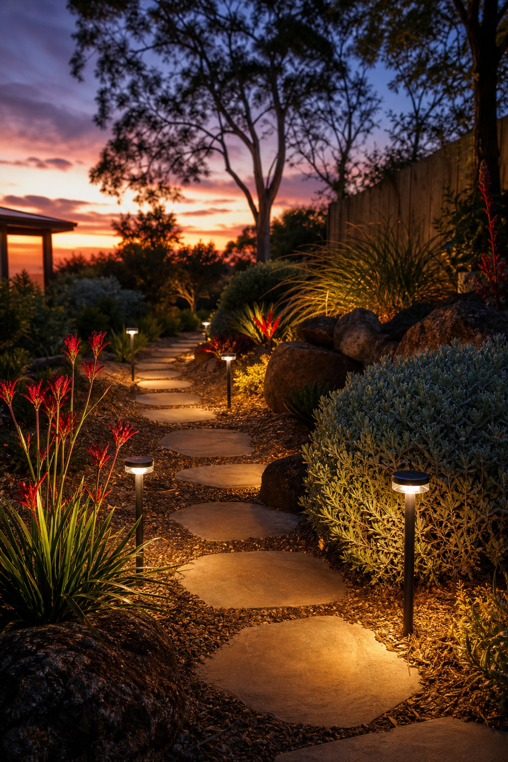 solar path lights garden night illumination