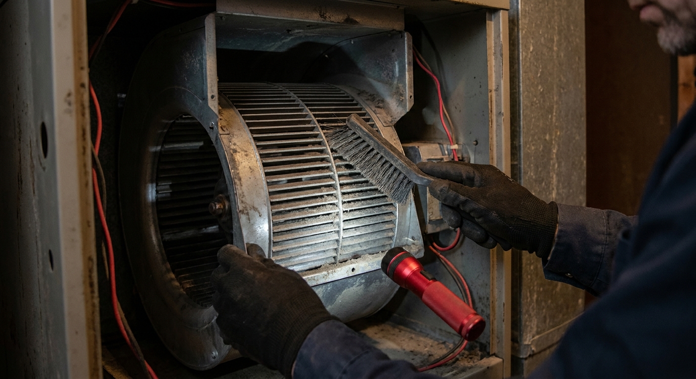 furnace blower wheel cleaning winter maintenance