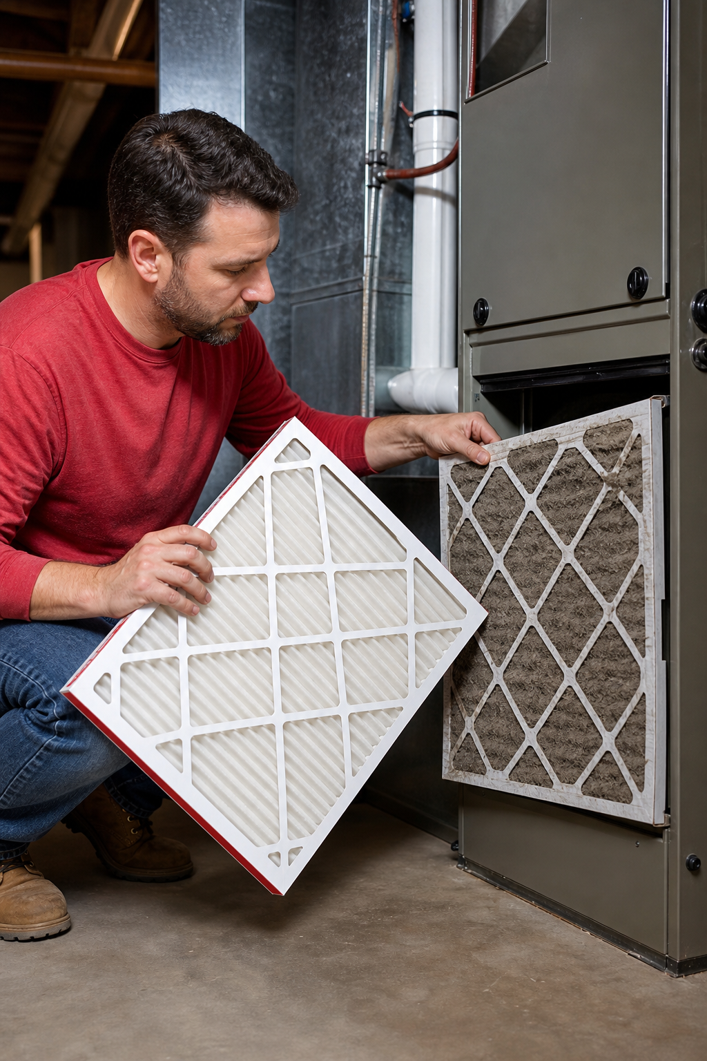 high‑efficiency HVAC filter installation.
