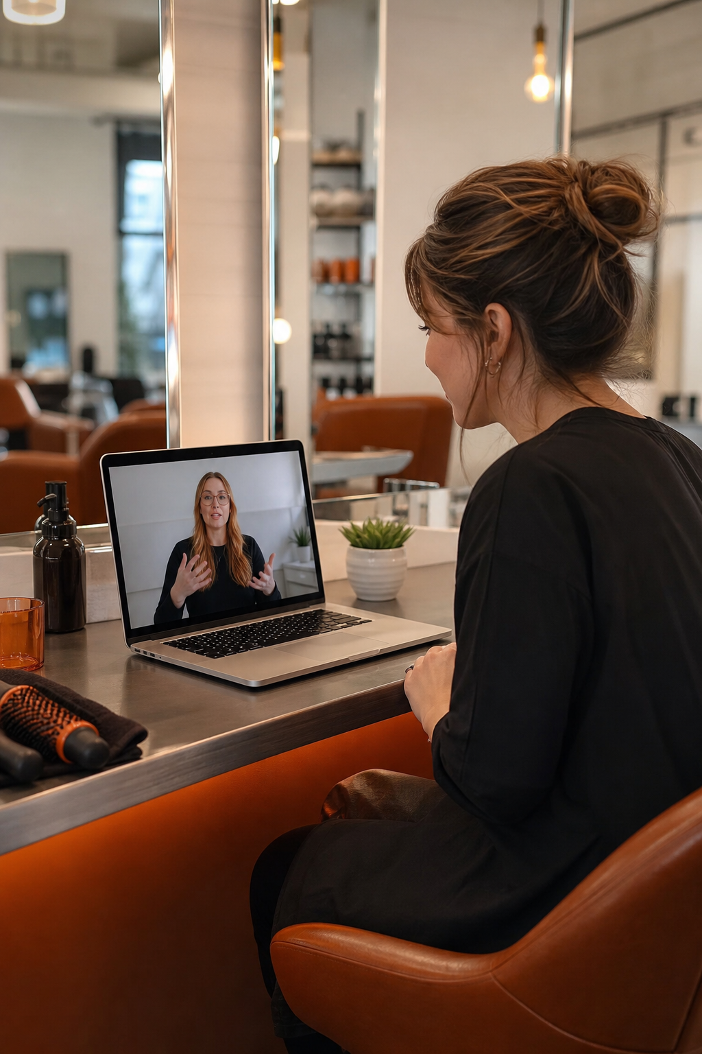 hair stylist receiving network marketing mentorship online