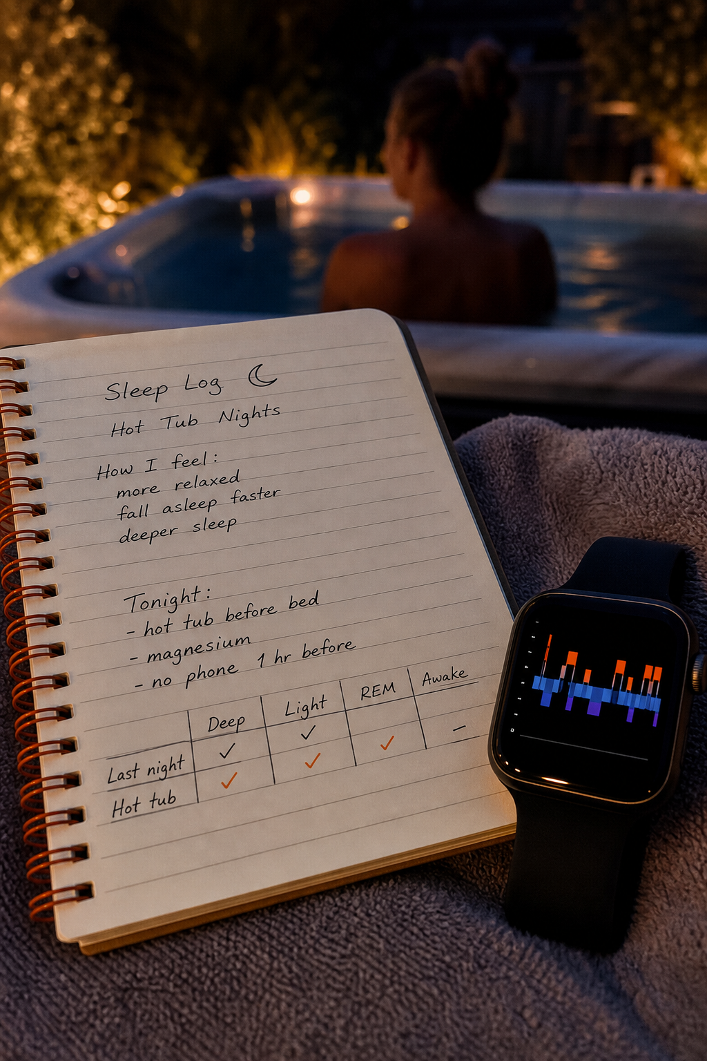 tracking hot tub sleep benefits with wearable data