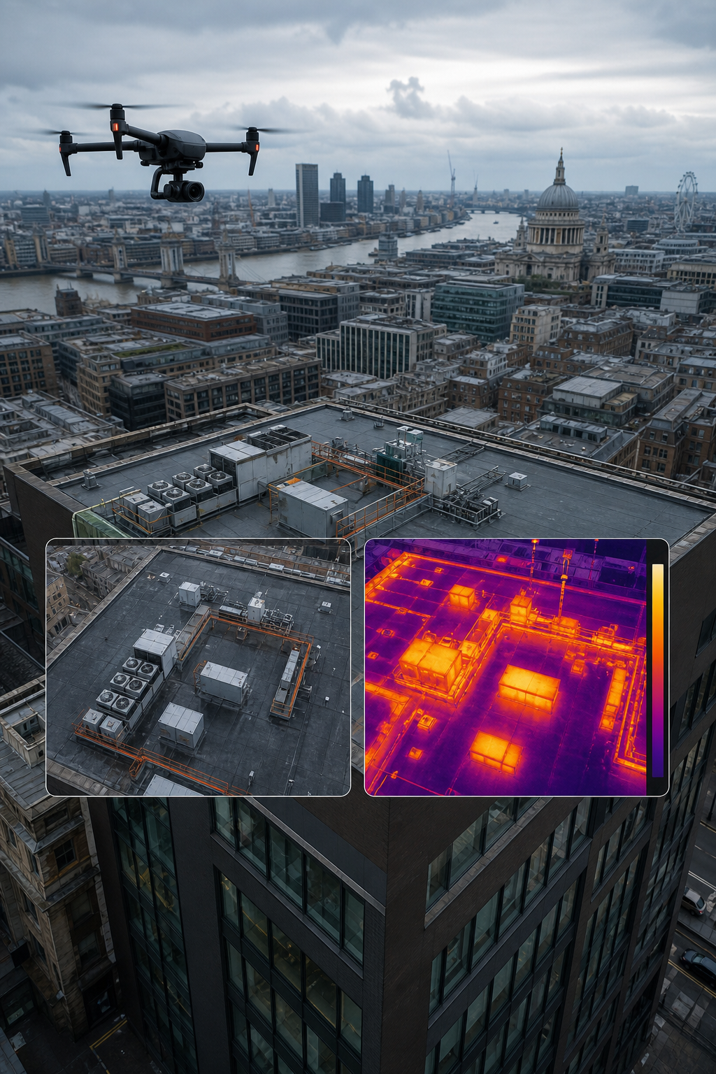 commercial flat roof drone inspection