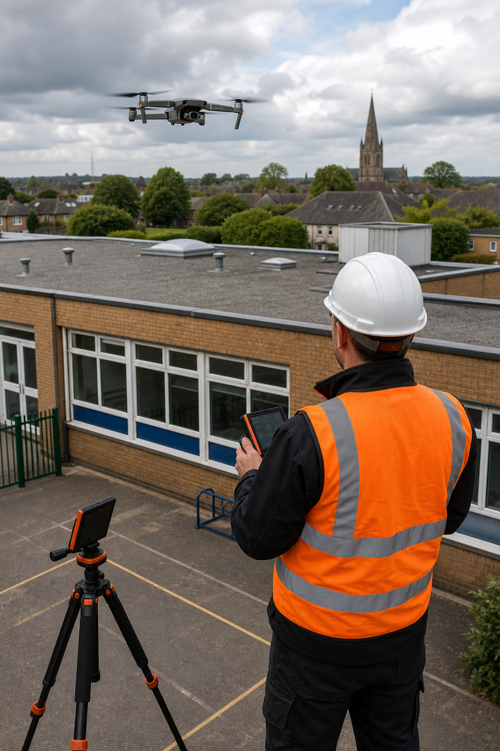 public sector flat roof drone survey