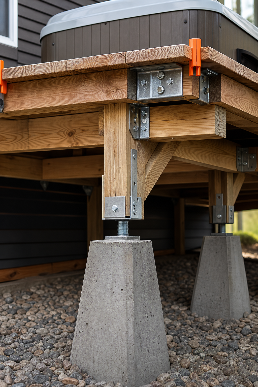 hot tub deck reinforcement verification