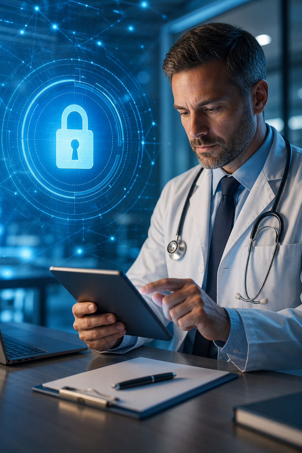 doctor using secure web forms for HIPAA email encryption