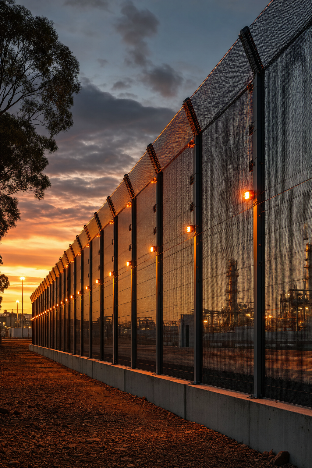 high-security anti-climb fencing with anti-intrusion measures for critical infrastructure site.