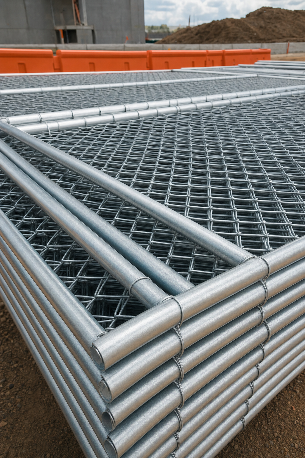 fusion-bonded chain mesh fencing panels for impact-resistant commercial perimeter security.