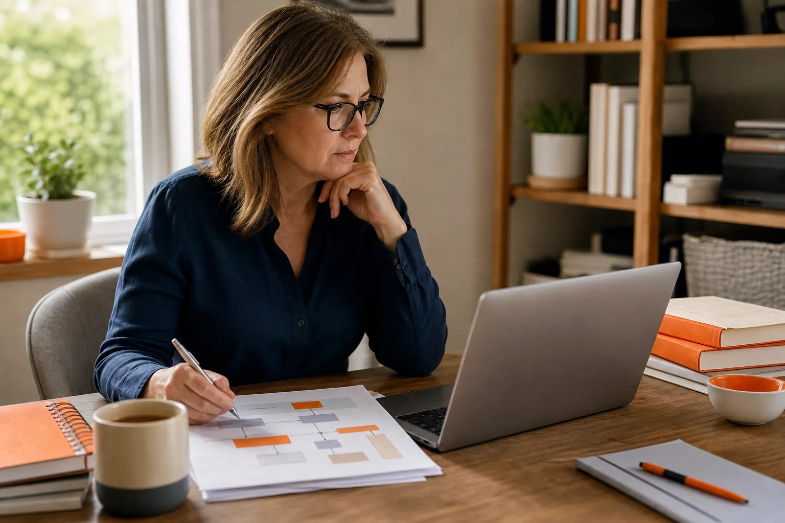 Nonfiction author comparing webinar formats and book marketing notes.