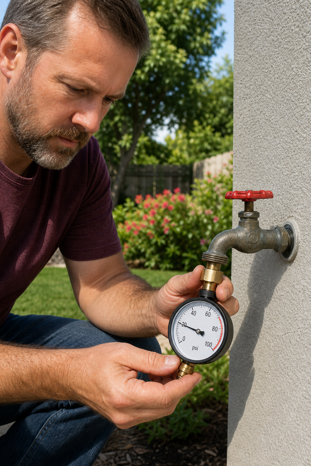 water pressure gauge reading low psi
