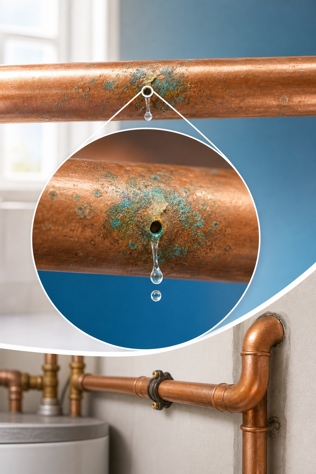 pinhole leak copper pipe corrosion
