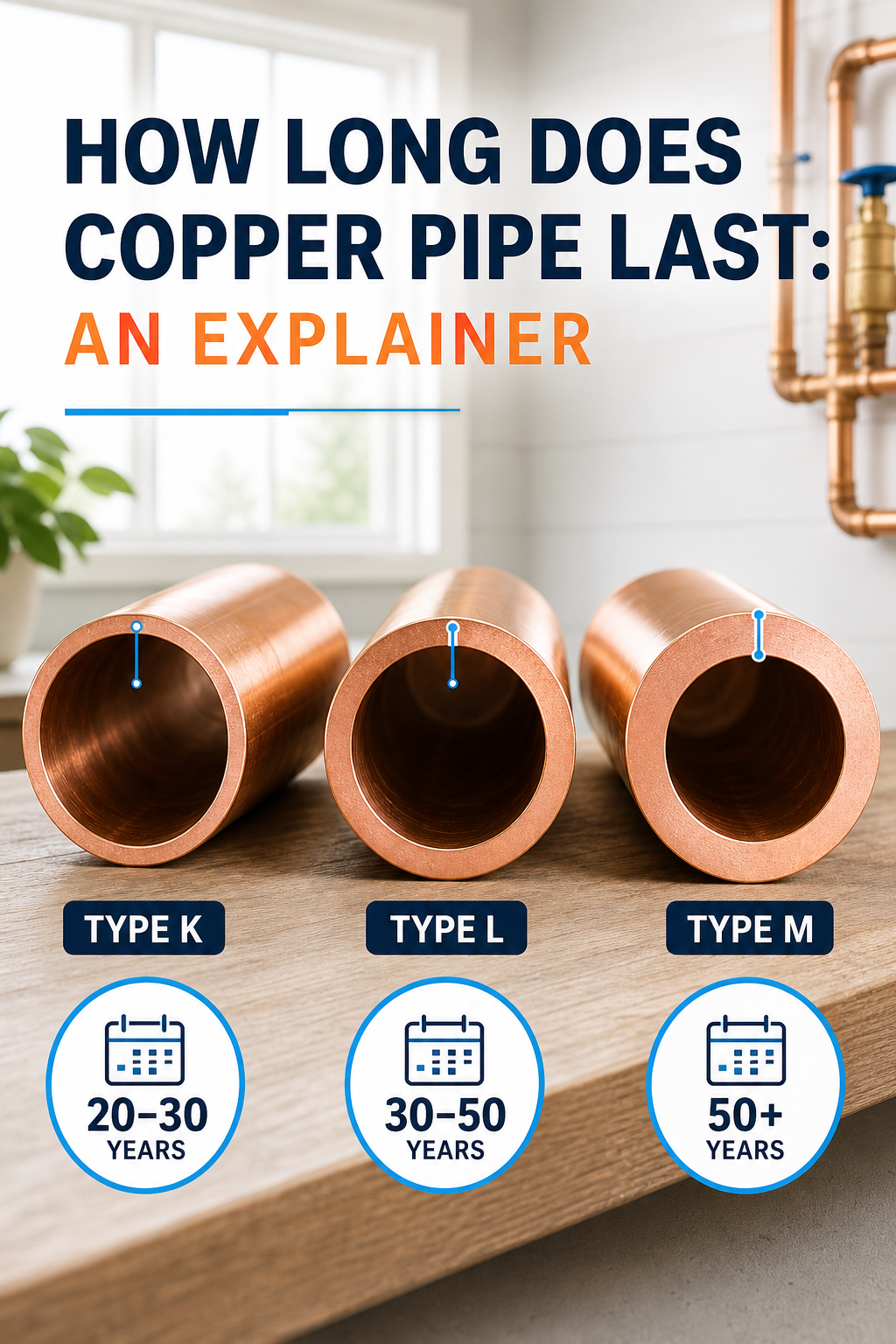 copper pipe types lifespan comparison
